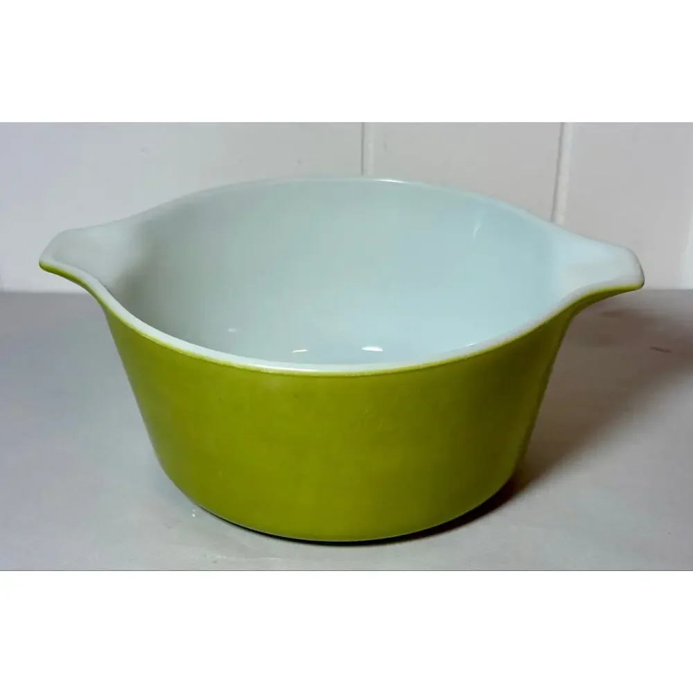 Vintage 1970s PYREX Olive Green 474-B Casserole Dish USA